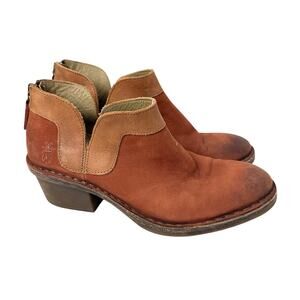 Fly London Boots Womens Size 8 Ankle Zip Bootie Brown Leather Dias Dias892fly 39